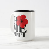 HOME Kapa'a Hawaii Red Hibiscus 15oz Tweekleurige Koffiemok (Voorkant links)