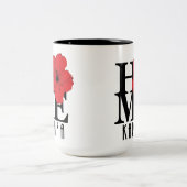 HOME Kapa'a Hawaii Red Hibiscus 15oz Tweekleurige Koffiemok (Center)