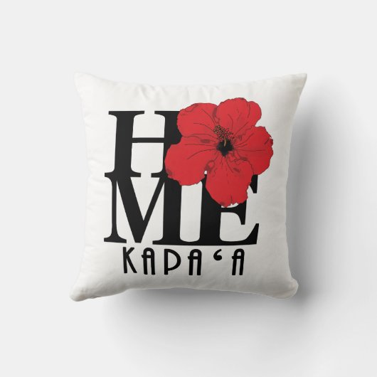 HOME Kapa'a, Hawaii Red Hibiscus Kussen (Achterkant)