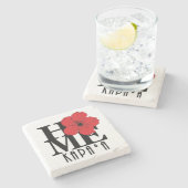 HOME Kapa'a Hawaii Red Hibiscus Stenen Onderzetter (Zijkant)