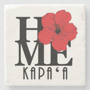 HOME Kapa'a Hawaii Red Hibiscus Stenen Onderzetter