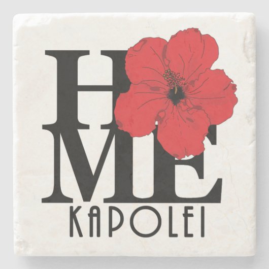HOME Kapolei Hawaii Red Hibiscus Stenen Onderzetter (Voorkant)