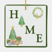 Home Kerstboom Eenvoudig Keramisch Ornament (Achterkant)