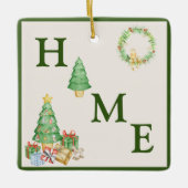 Home Kerstboom Eenvoudig Keramisch Ornament (Voorkant)