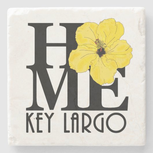 HOME Key Largo Gele Hibiscus Stenen Onderzetter (Voorkant)