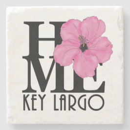 HOME Key Largo Pink Hibiscus Stenen Onderzetter