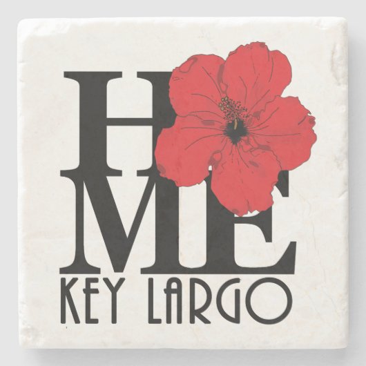 HOME Key Largo Red Hibiscus Stenen Onderzetter (Voorkant)