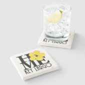 HOME Key Largo Yellow Hibiscus Stenen Onderzetter (Zijkant)