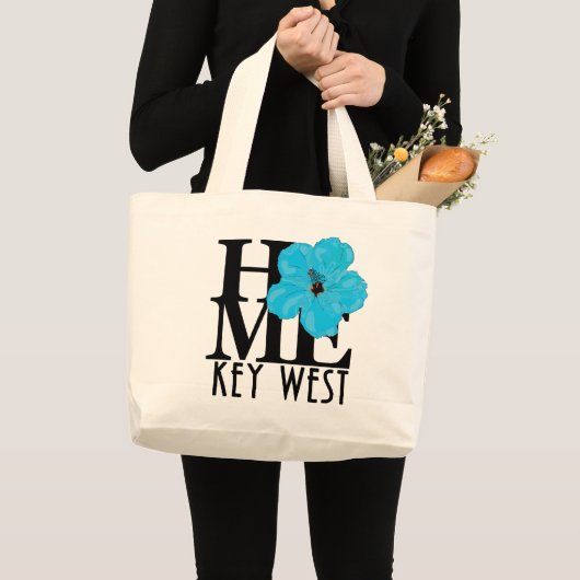 HOME Key West Blue Hibiscus Grote Tote Bag (Voorkant (product))