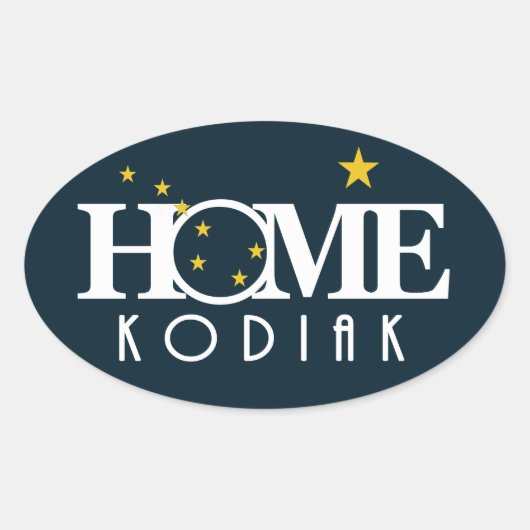 HOME Kodiak ALASKA Ovale Sticker (Voorkant)