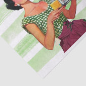 Home Koken is de beste Retro huisvrouw met eten Tissuepapier (Detail)