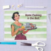 Home Koken is de beste Retro huisvrouw met eten Tissuepapier (Craft)