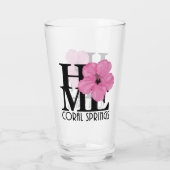 HOME koraal pit roze hibiscus Glas (Achterkant)