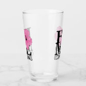 HOME koraal pit roze hibiscus Glas (Links)