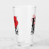 HOME koraal Rood Hibiscus Glas (Links)