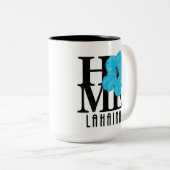 HOME Lahaina Blue Hibiscus 15oz Tweekleurige Koffiemok (Voorkant rechts)