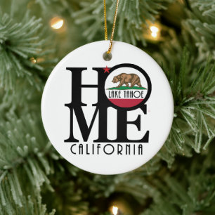 HOME Lake Tahoe California Keramisch Ornament