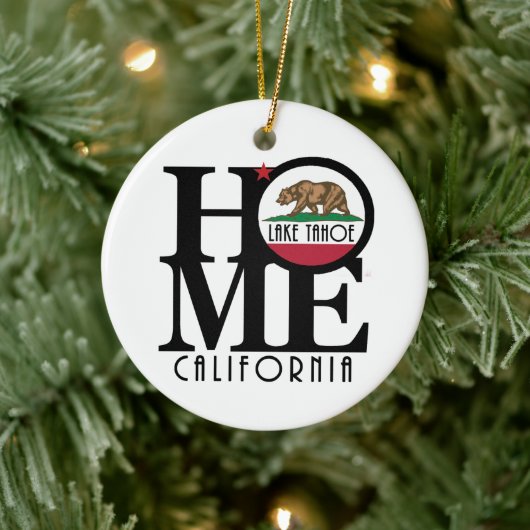 HOME Lake Tahoe California Keramisch Ornament (Boom)