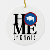 HOME Laramie Wyoming Keramisch Ornament (Voorkant)