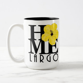 HOME Largo Yellow Hibiscus 15oz Tweekleurige Koffiemok