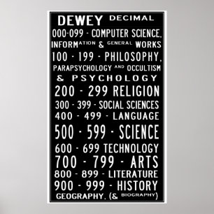 Home Library Dewey Decimal Busroll Poster