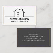 Home Lijn Tekening Illustratie Visitekaartje (Voorkant / Achterkant)