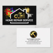 Home Lijst Verf Splatter Handyman Visitekaartje (Voorkant / Achterkant)