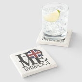 HOME Liverpool (vlag VK) Stenen Onderzetter (Zijkant)