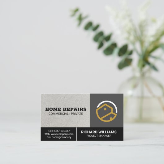Home Logo | Home Repair Services Visitekaartje (Staand voorkant)