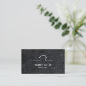 Home Logo Real Estate Black Stone Realtor Visitekaartje (Staand voorkant)