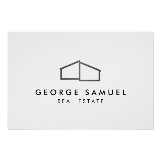 Home Logo Realtor Zwart & Wit Perfect Poster (Voorkant)