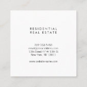 Home Logo Realtor Zwart & Wit Vierkante Visitekaartje (Achterkant)