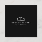 Home Logo Realtor Zwart & Wit Vierkante Visitekaartje (Voorkant)