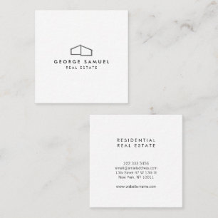 Home Logo Realtor Zwart & Wit Vierkante Visitekaartje