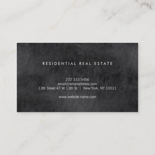 Home Logo Realtor Zwart & Wit Visitekaartje (Achterkant)