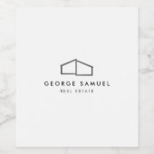 Home Logo Realtor Zwart & Wit Wijn Etiket (Enkel label)