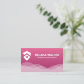 Home Logo | Roze Abstracte golfachtergrond Visitekaartje (Staand voorkant)