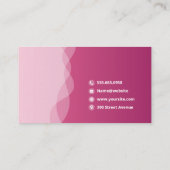 Home Logo | Roze Abstracte golfachtergrond Visitekaartje (Achterkant)