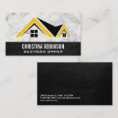 Home Logo | Witte Marmeren Tegels | Leer Visitekaartje (Voorkant / Achterkant)