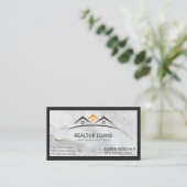 Home Logos | Zwarte marmer-grens Visitekaartje (Staand voorkant)