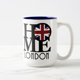 HOME London 15oz (vlag van het Verenigd Koninkrijk Tweekleurige Koffiemok