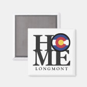 HOME Longmont Colorado 4x4" Magnet (Voorkant / Achterkant)
