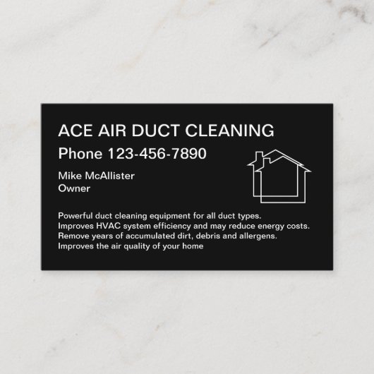 Home Luchtkanaalreinigingsdiensten Ontwerp Visitekaartje (Voorkant)