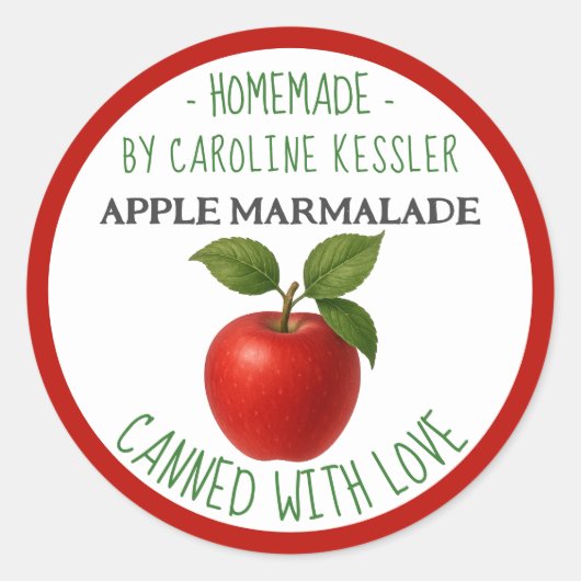 Home Made Apple Marmalade Canning Label Sheet (Voorkant)