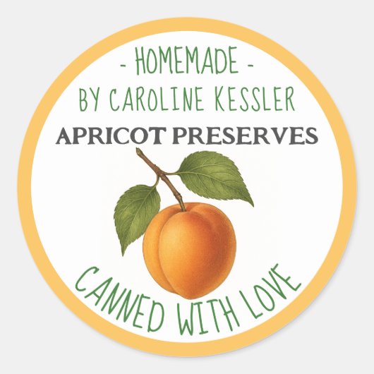 Home Made Apricot Preserves Canning Label Sheet (Voorkant)