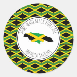 HOME-MADE BLACK RUM CAKE Jamaica Flag Ronde Sticker