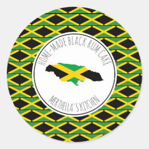 HOME-MADE BLACK RUM CAKE Jamaica Flag Ronde Sticker