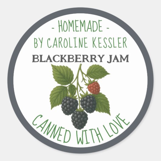 Home Made Blackberry Jam Canning Label Sheet (Voorkant)