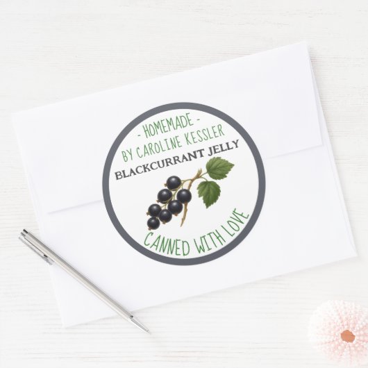 Home Made Blackcurrant Jelly Canning Label Sheet (Envelop)