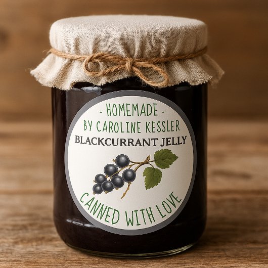 Home Made Blackcurrant Jelly Canning Label Sheet